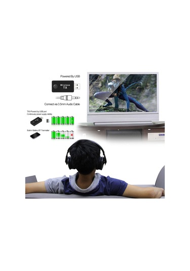 Yunboo Tx9 Kablosuz Bluetooth Verici İle Tv, Dvd Ve Bilgisayardan Rahat Müzik Keyfi - 10 Metre Menzil 112 Karakter