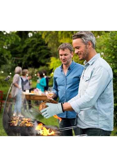 2 Adet Karamel Renkli Silikon Fırın Eldiveni - Aşırı Isı Diğer