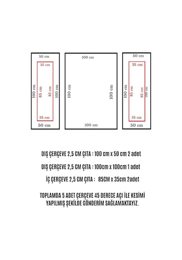 Decozza Montaja Hazır 2,5 Cm Boyanabilir Duvar Çıtası (527851646)