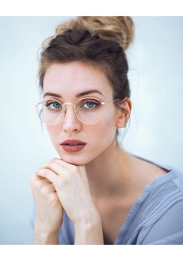 Jwl Yuvarlak Metal Dinlendirici Bilgisayar Ekran Gözlüğü Mavi B