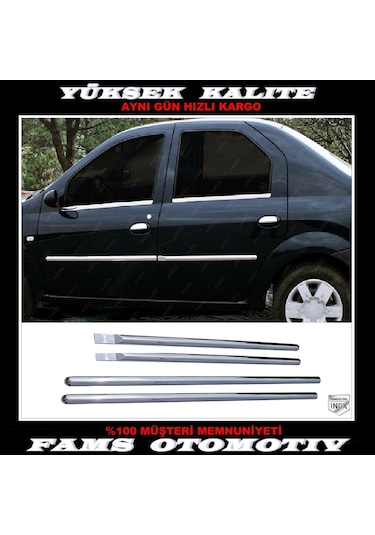 Dacia Logan Krom Yan Kapı Çıtası 4 Kapı 2004-2012 P. Çelik