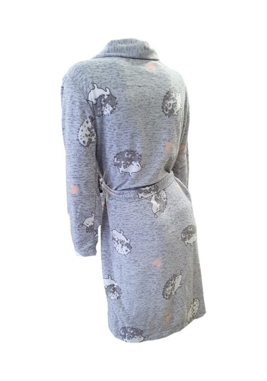 Ciciten 23c05 Desenli Cepli Uzun Polar Bayan Sabahlık 001