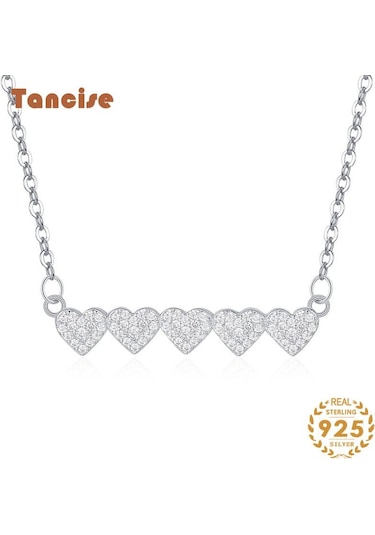 Tancise 925 Ayar Gümüş Aşk Kolye Kolye Basit Ins Rüzgar Klavikula Kolye Hediye. Gümüş