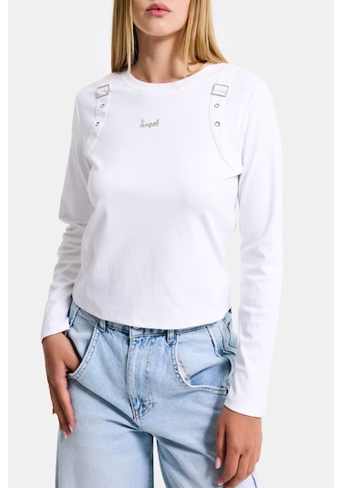 Itsbasic Kadın Beyaz W5 Aksesuar Detaylı Özel Tasarım Body