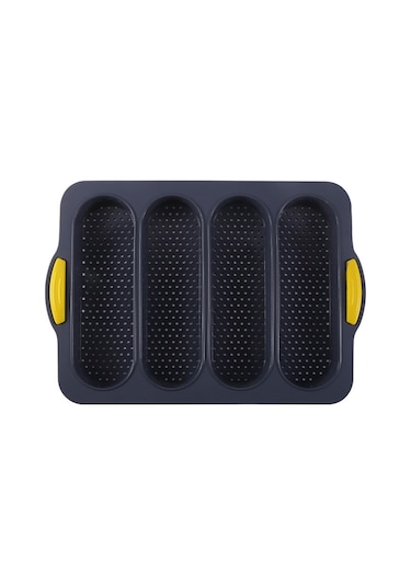 Fransız Bagetleri/sosisli Sandviçleri Pişirmek İçin Silikon Somun Siyah