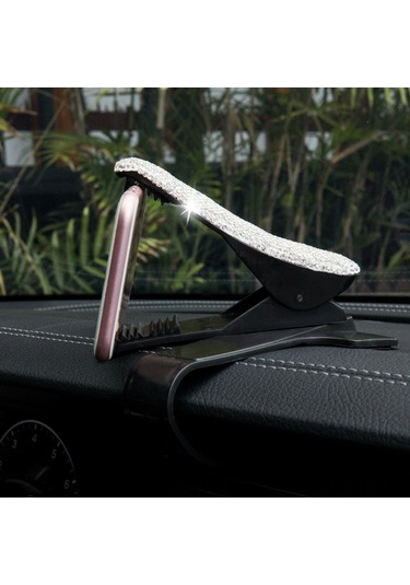 Sones Elmas Araç Telefonu Tutucu 360 Derece Dönen Yaratıcı Araba Kontrol Paneli Mobil Tutucular Beyaz