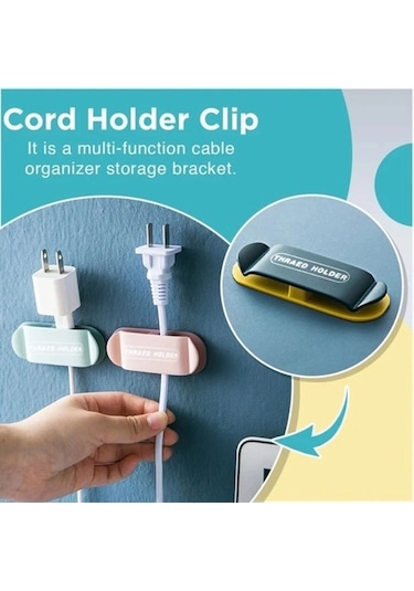 Kendinden Yapışkanlı Fiş Askısı 4 Adet Kablo Bağı Düzenleyici