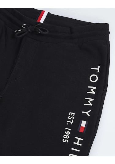 Tommy Hilfiger Erkek Alt Eşofman Yazı Logo Nakışlı Siyah