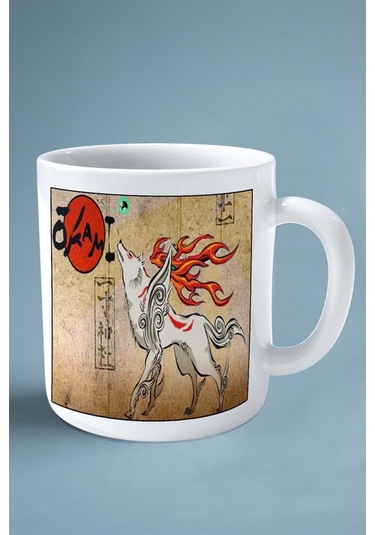 Okami Oyun Baskılı Kupa Bardak Çift Taraflı Kişiye Özel Model 10 Çok Renkli