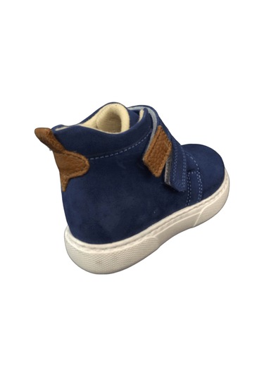 Ortopedikal1001 Ridente Mavi Süet Bebe Erkek Çocuk Bot % 100 Deri Cırtlı Mavi