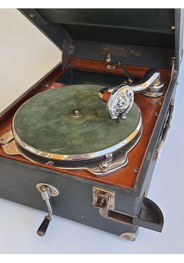 Polyphon Musik Antika Çanta Gramofon 079 Hafif Hasarlı