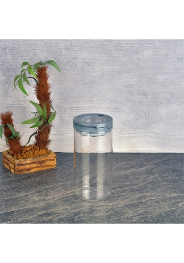 Thn Cam Kavanoz - Cam Erzak Saklama Kavanoz 12 Li Borosilikat Cam 3 Boy