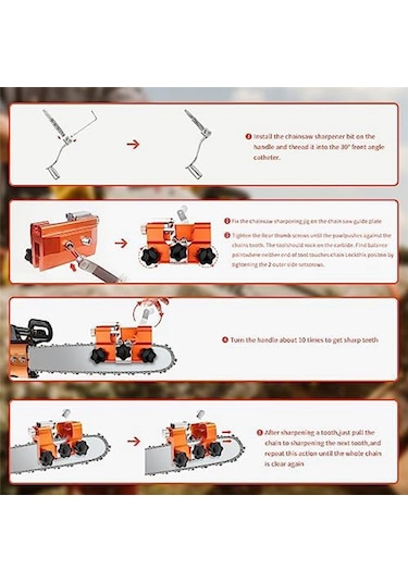 Xurunkeji Zincirli Testere Bileyici, Zincirli Testere Bileyici Jig Zincirli Testere Bileyici Aleti 8-22 İnçlik Zincirli Testereler İçin Uygundur
