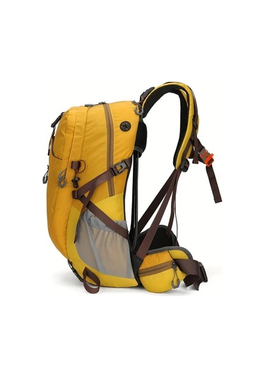 Dashanshop Orange Geniş Kapasiteli Hafif Unisex Outdoor Sırt Çantası Ayarlanabilir Göğüs Kayışları Çıkarılabilir Çerçeve Çok Cepli Kampçılık İş Seyahati Altın