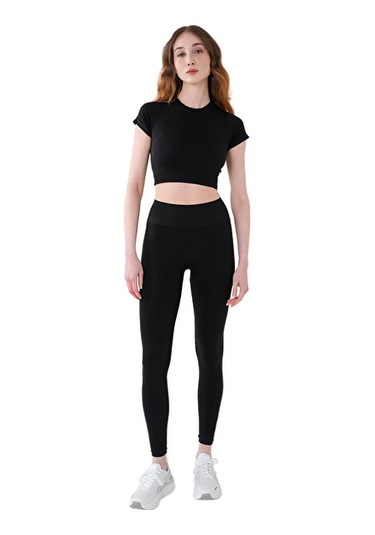 Musclecloth Nova Seamless Crop T-shirt Siyah