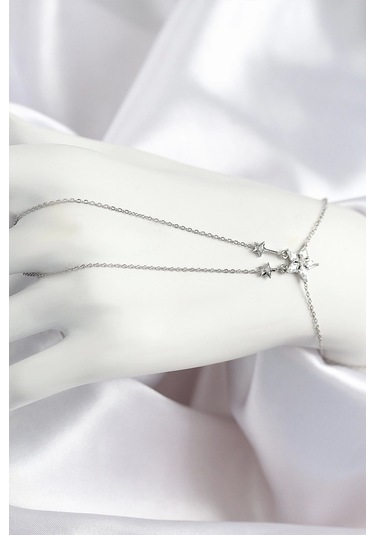 Pirinç Zirkon Taşlı Yıldız Model Gümüş Renk Şahmeran - Tj-sn711 Çok Renkli