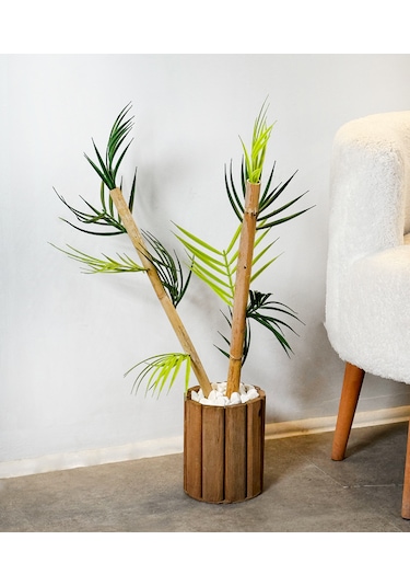 Yapay Ağaç Saksılı Çiçek Dekoratif Saksılık 2151