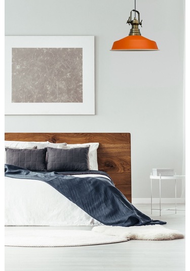 Asaletli Tekli Avize Yeni Eskitme Başlık Retro Sarkıt Lamba Restoran Salon Aydınlatma Turuncu