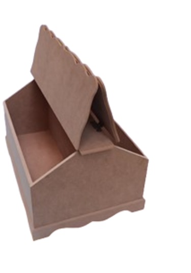 Ahşap Mdf Bay 2 Kapaklı Takım Dikiş Çantası 36x24x19