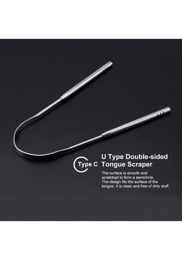 Vkemall Paslanmaz Çelik Dil Kazıyıcı 2 Li Paket, Ergonomik Tasarım, Ağız Hijyeni İçin Dayanıklı Ve Yeniden Kullanılabilir