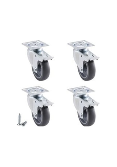 Sehpa Tekerleği Mobilya 4'lü Frenli Masa Tekeri - 50 Mm Çap