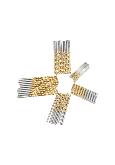 Kangvka 50 Adet Çelik Titanyum Kaplı Düz Saplı Matkap Ucu Seti - 1mm, 1.5mm, 2mm, 2.5mm, 3mm Çapları