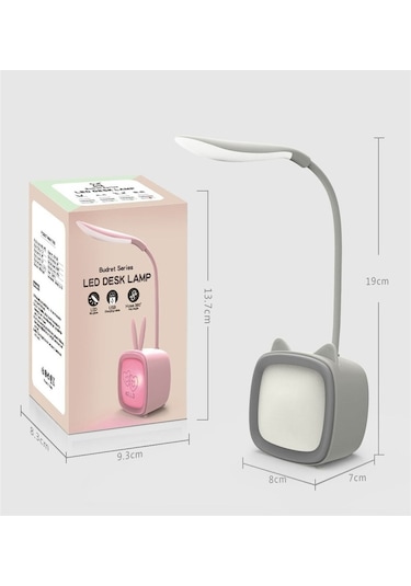 Tv Tasarımlı 2 Kademeli Şarjlı Masa Lambası Gri