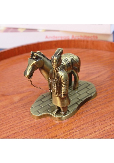 Homyl Antik Çin Qin Heykeli Alaşımlı Ev Modeli Terakota Genel 6,3 Cm X 6 Cm X 3,5 Cm