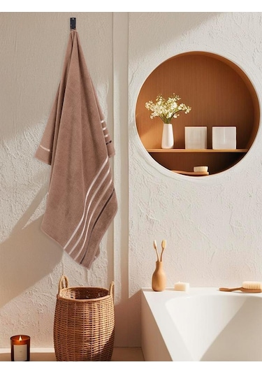 Banyo Havlusu Tekli Pamuk Bale Sütlü Kahve