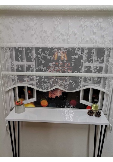 Çift Mekanizmalı Tül Ve Stor Perde - Model 6 Beyaz