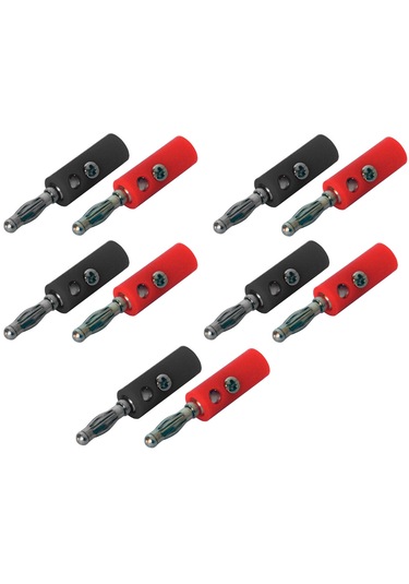 Banana Jack Banan Fiş Kırmızı + Siyah - 5li Set Ic-238a