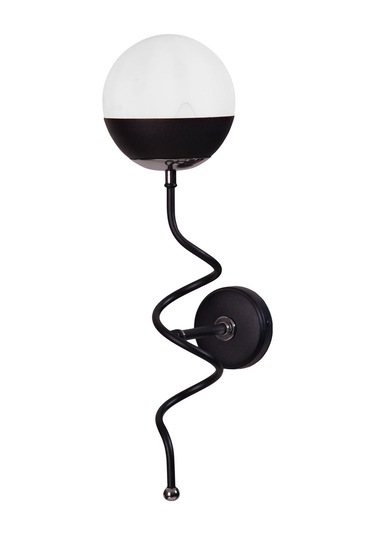 Luzarana Stella Krom-siyah Metal Gövde Beyaz Camlı Tasarım Lüx Aplik Siyah