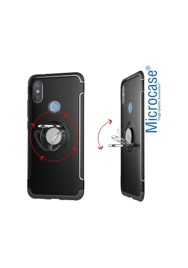Microcase Xiaomi Mi A2 Mi 6X Yüzük Standli Armorsilikon Kilif 273076465
