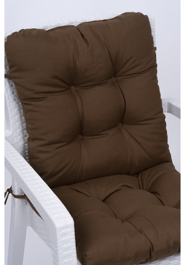 Altınpamuk Neva Pofidik Arkalıklı Özel Dikiş Sandalye Minderi Kahve