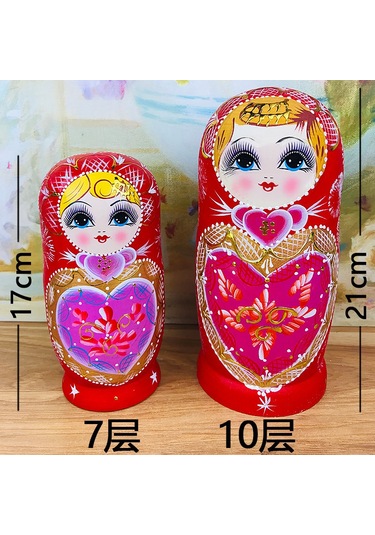 Rus Matruşka Bebeği 10 Katlı 15 Katlı Ahşap Boyalı El İşi Çocuk Ahşap Oyuncak Seyahat Etkinliği Hatıra Hediyesi 10 Katlı 21 Cm Yükseklik