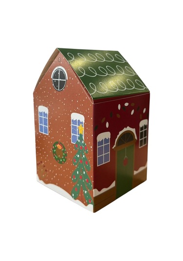 Yılbaşı Hediye Kutusu Bordo Ev 12'li