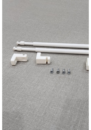 Ayarlanabilir Briz Perde Çubuğu 75-130cm 2 Adet Beyaz