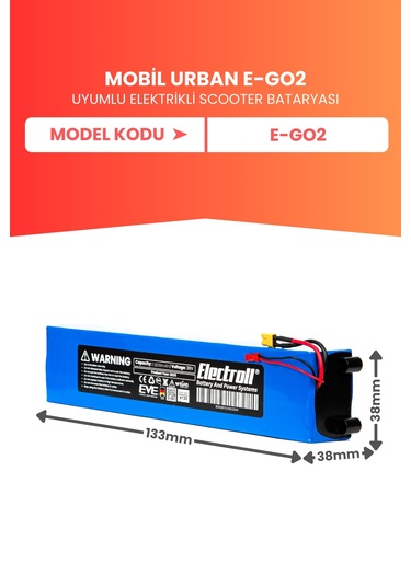 Mobil Urban E-go2 Batarya Yüksek Kapasite 36v 7.800mah