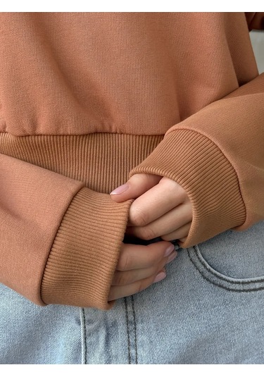 Crb-wear Baskılı Kısa Sweatsh 320425039 Kahverengi