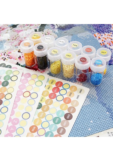 Springsun Beyaz Akrilik Bölmeli Depolama Kutusu - Renkli Çember Stickerli, Bölmeleri Ayrılabilir, İlaç, Kozmetik Ve Küçük Eşyalar İçin Organize Edici Kutular 60 Adet Beyaz