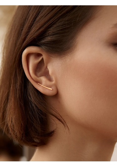 Zoloto Russkih 925 Ayar Gümüş Kaplama Minimalist Tırmanıcı Küpeler 164303751 Diğer