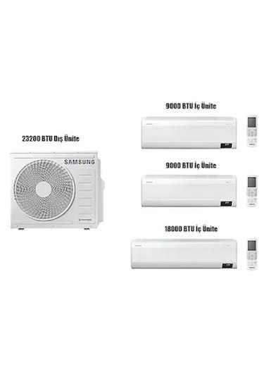 Samsung Wind Free Multi 1+3 AJ068TXJ4KH/EA 9+9+18 Iç 6,1 Kw Dış Ünite Klima