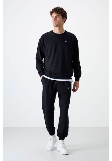Tommy Life Lacivert Casual O Yaka Jogger Erkek Oversize Eşofman Takımı - 85120 Lacivert