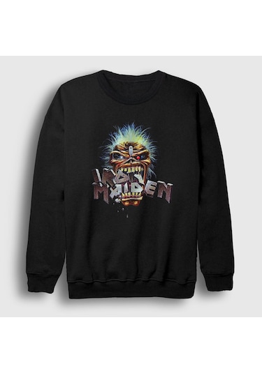 Presmono Unisex Eat Iron Maiden Sweatshirt Siyah