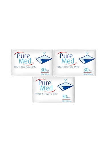Puremed Hasta Yatak Koruyucu 3 x 30'lu 90 x 180 CM