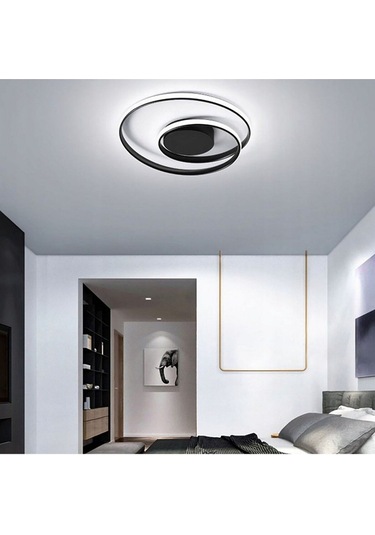 Ledli Tavan Tipi Salto Plafonyer Avize Siyah - Sarı