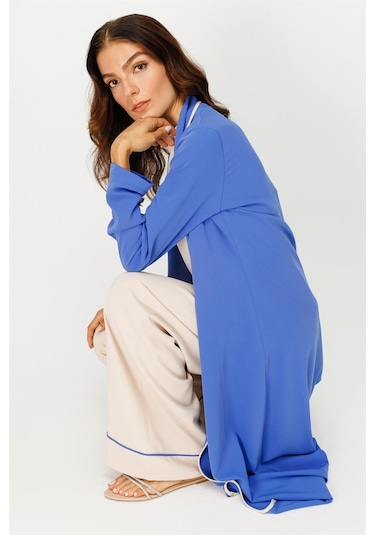 Uzun Ceketli Tunik Pantolon Takım Lavanta-lavanta Lila