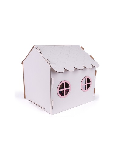 Ahşap Dekoratif Köpek Evi-kulübesi, Küçük Irk Köpekler İçin Kulübe, Köpek Kulübesi Beyaz - Pembe