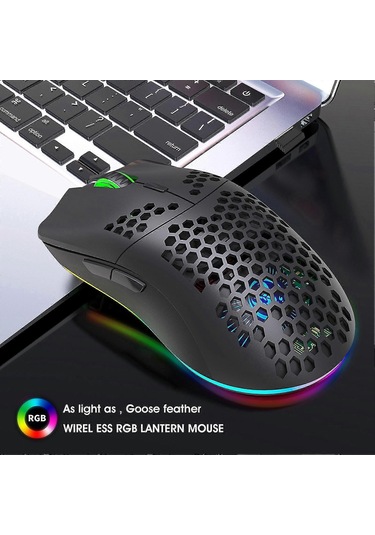 Hxsj T66 Rgb 2.4g Kablosuz Oyun Faresi Rgb Aydınlatmalı Şarj Edilebilir Ayarlanabilir Dpı Ergonomik Fare