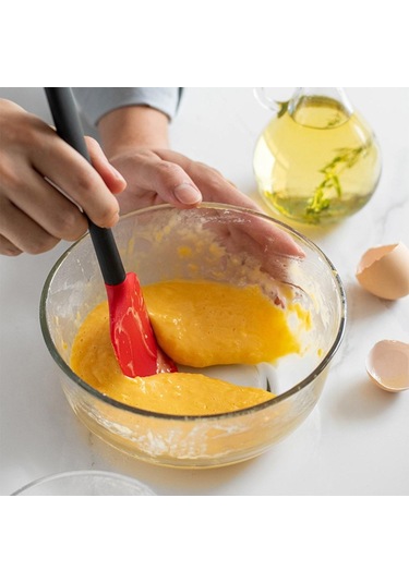 Mor & Siyah 1 Adet Renkli Silikon Spatula Seti Gıda Sınıfı Yapışmaz Isıya Dayanıklı Spatula Turner Mutfak Pişirme Pişirme Karıştırma Araçları